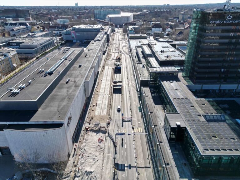 Anlæggelse af Letbanen på Klampenborgvej i Lyngby